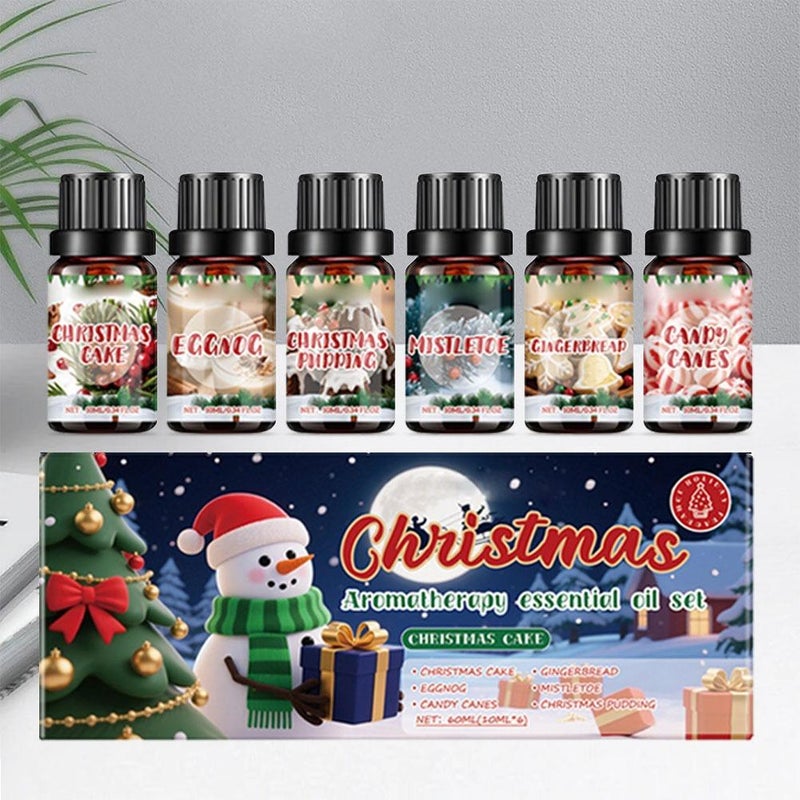 Christmas Essential Oils – 6-pack Winter Scent Diffuser Starter Kit – Natural Fragrances for Home, Holiday Aromatherapy – Cinnamon - Image 3